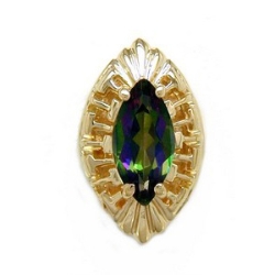 B3691 14K SLIDE WITH MARQUISE MYSTIC FIRE CENTER 